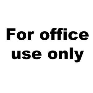 For Office Use Only